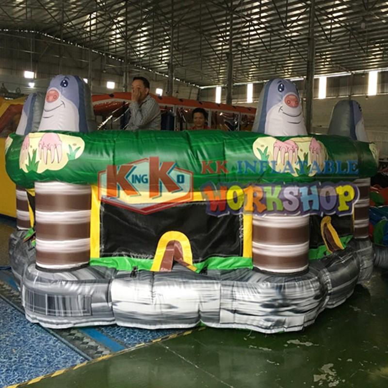 long inflatable rock climbing wall trampoline for for amusement park KK INFLATABLE