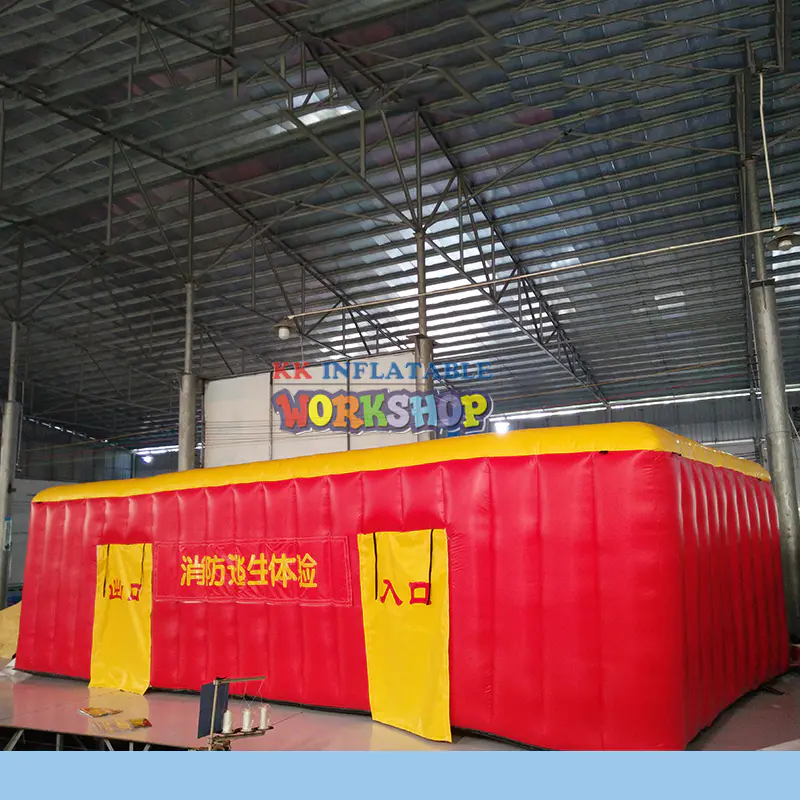 Children fire education tunnel imitation room inflatable fire safety tent