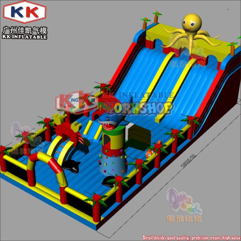 Inflatable Fun City Inflatable Amusement Park Jumping Bouncy Slide Inflatable Playground