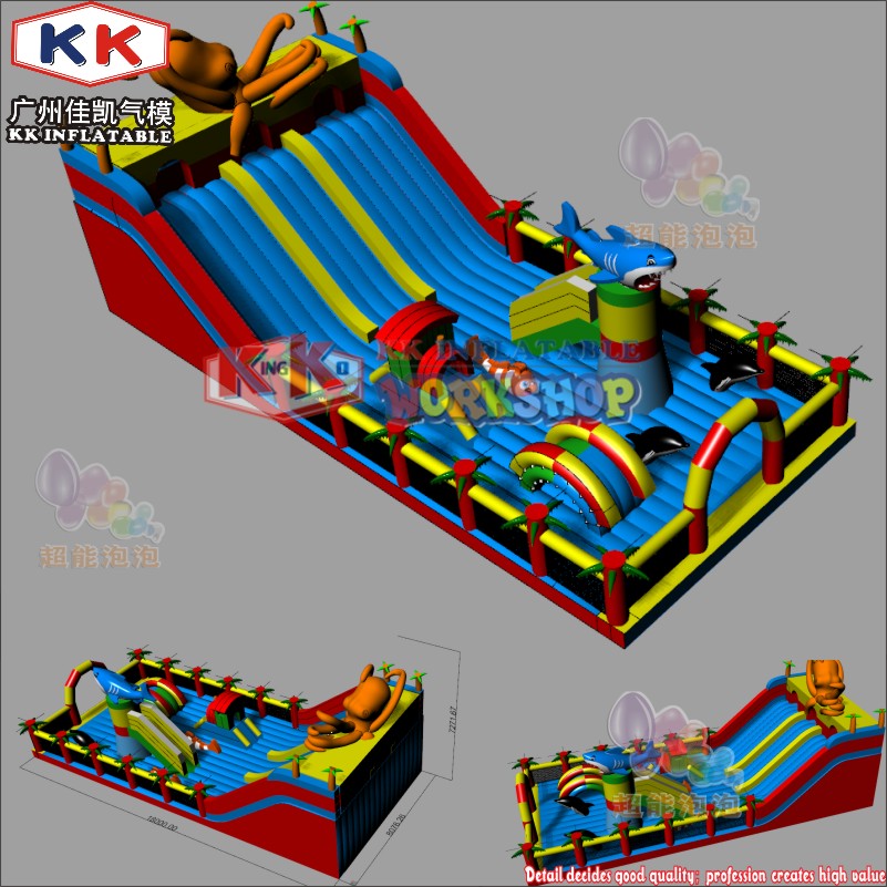 KK INFLATABLE jump bed blow up water slide supplier for swimming pool-4