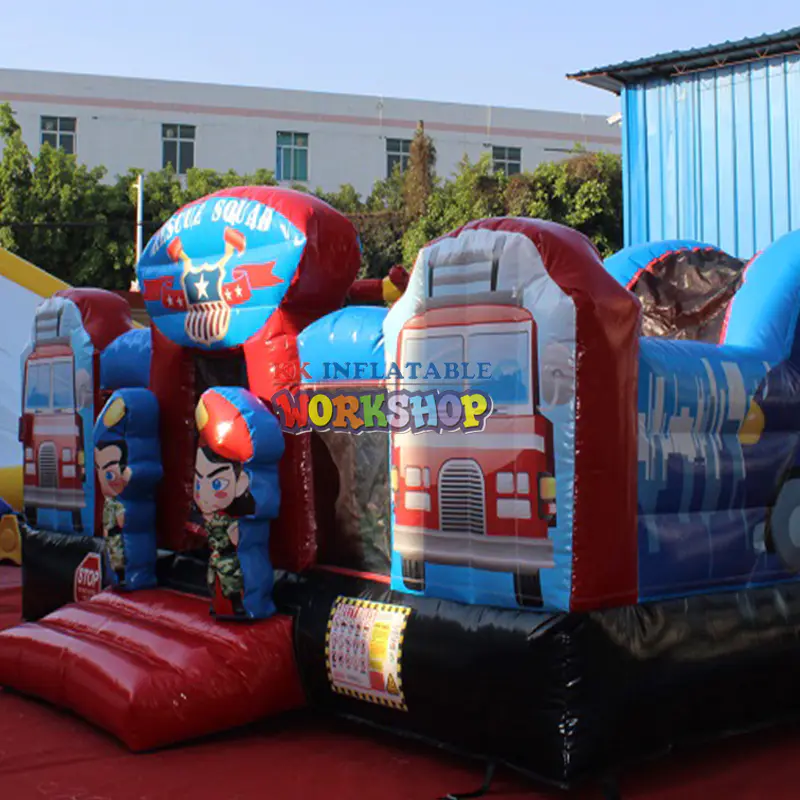 Customized Inflatable Bouncer Air Playground, cartoon theme Inflatable Rescue Heroes bouncy castle