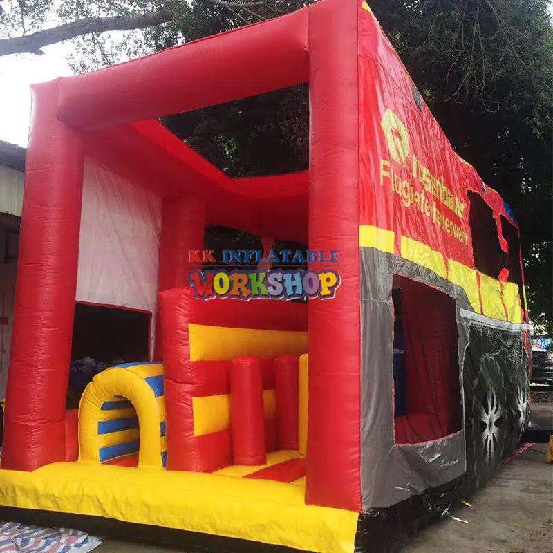 Fire Engine Bouncy Castle,Fire Truck inflatable obstacle course