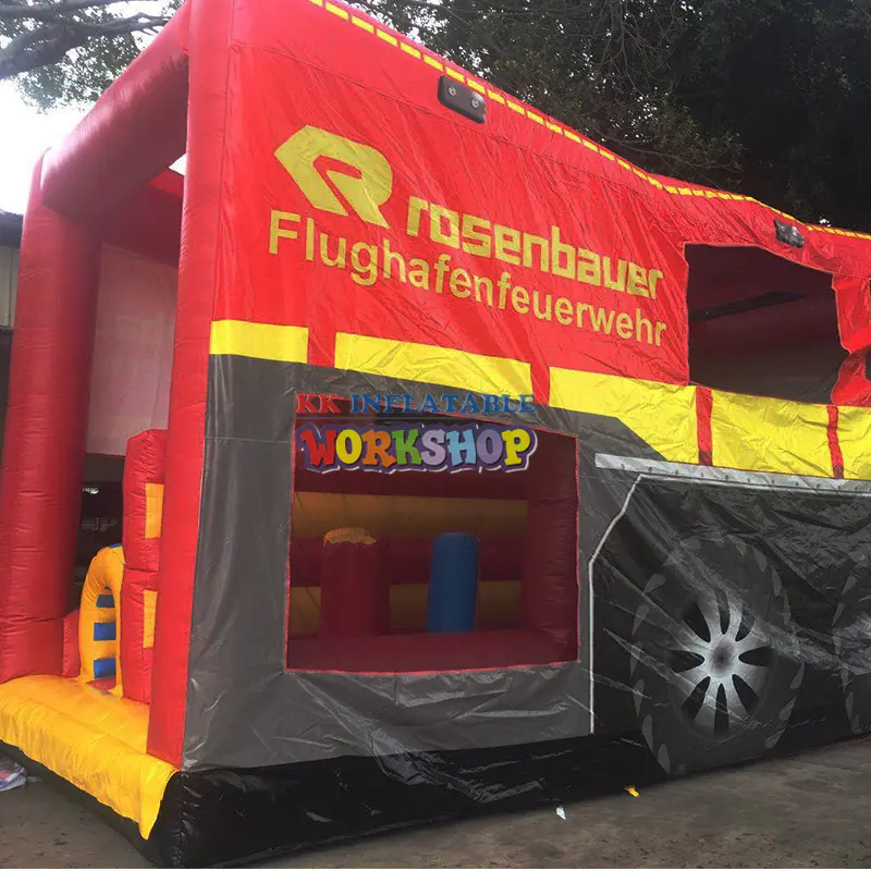 Fire Engine Bouncy Castle,Fire Truck inflatable obstacle course