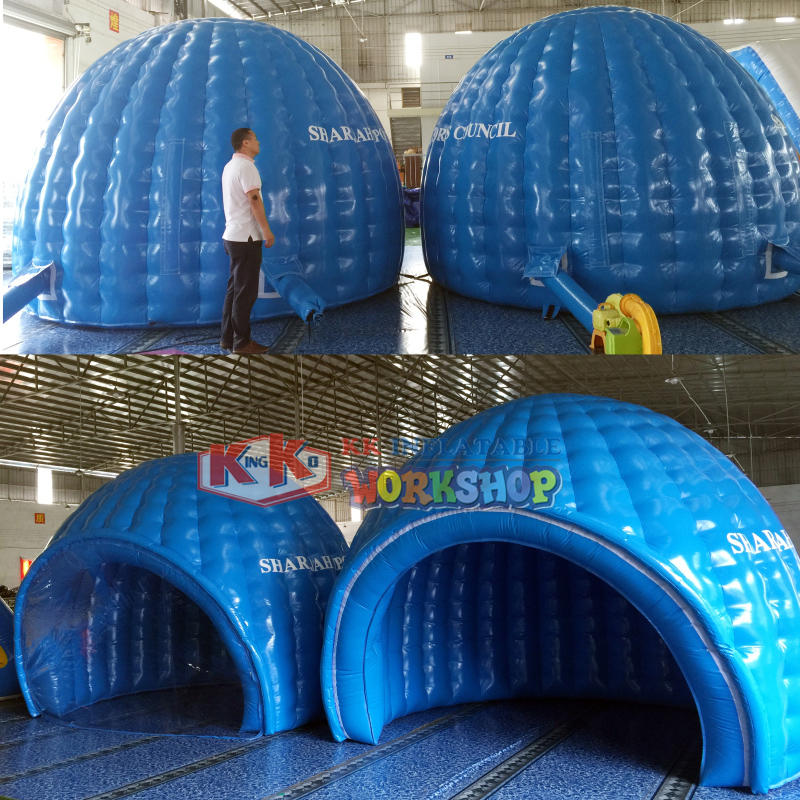 New Design Blue Inflatable Igloo , Inflatable Air Dome Tent