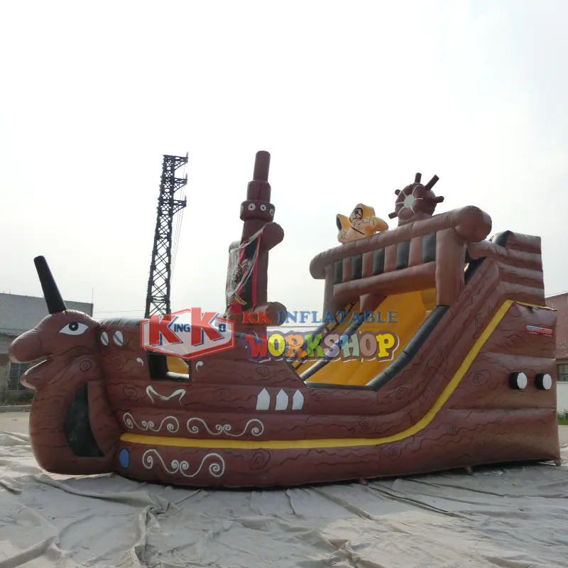 Large Pirate Ship Jump Slide Combo, Custom Made 8x5m inflatable Bouncing Ship House