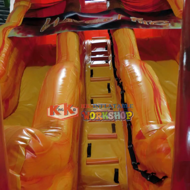 Triple Lanes Volcano PVC Inflatable Dry Slide With 24 Months Guarantee