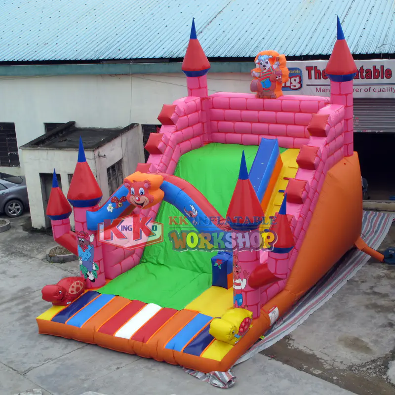 Good Feedback new design Durable Bear inflatable bouncer castle jumping slide bouncing castle dry slide for kids