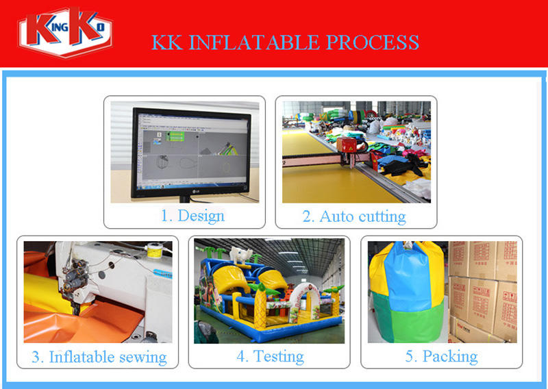 KK INFLATABLE customized inflatable slide jump bed for playground