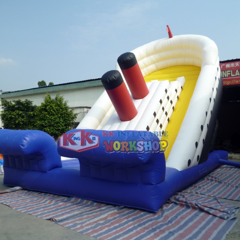 KK INFLATABLE fire truck shape blow up water slide supplier for exhibition