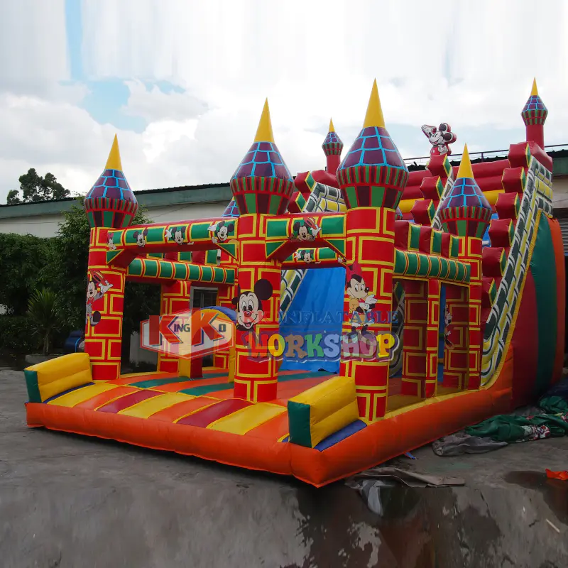 Customized Mickey Mouse Inflatable Jumping Castle Slide For Backyard