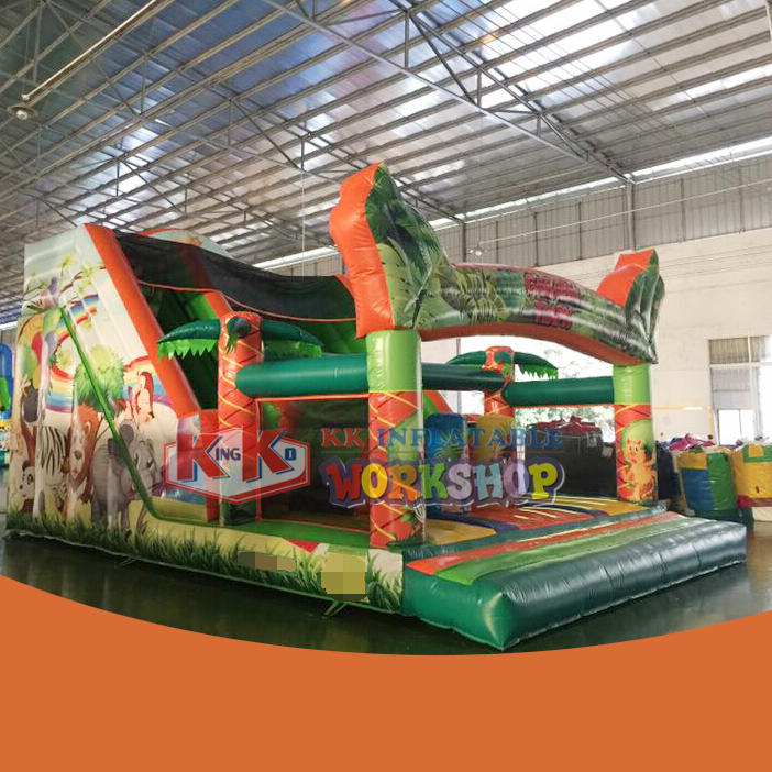 Inflatable Jungle Printing Slide Moonwalk
