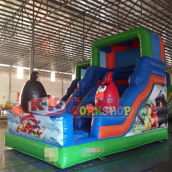 Inflatables Angry Birds Theme Jumping Slide For Amusement Park
