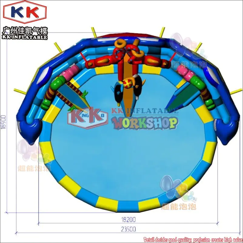 Octopus Inflatable water slide inground pool park for adults and kids resort inflatable water world park for hotel or beach entertainment