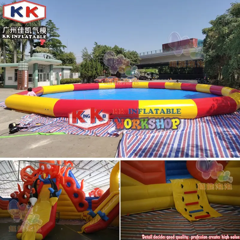 Ocean Theme Large Scale inflatable Water Slide park with pool kids water theme park castle water slide equipment for outdoor public playground