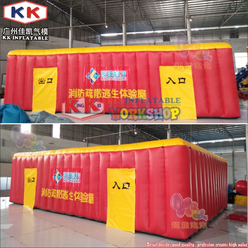 Factory custom School earthquake fire disaster escape exercise Large inflatable fire fighting drill tent