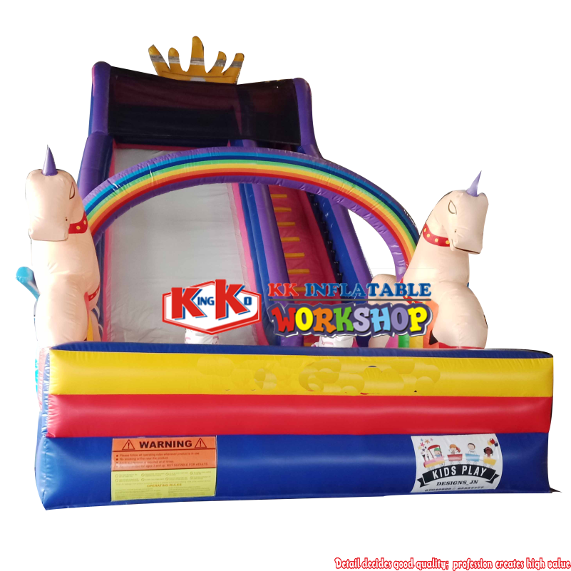 Princess Rainbow Unicorn Inflatable Castle Bouncy Castle Carriage Slide Customized