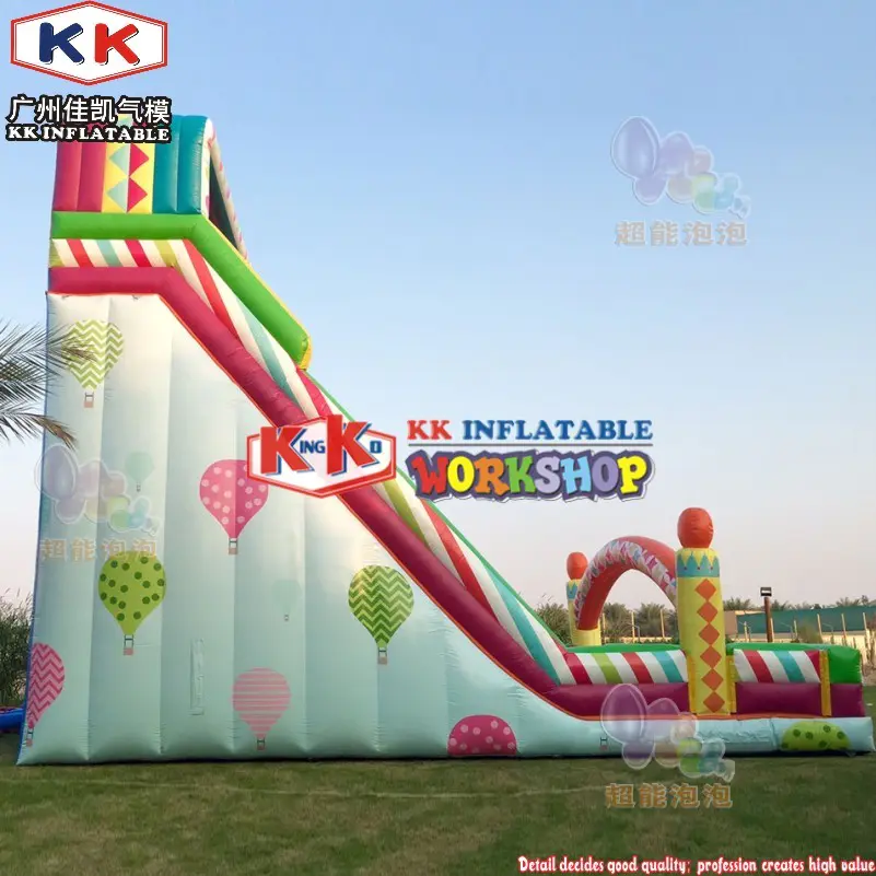 Commercial inflatable colorful Air balloon bouncer dry Slide for kids