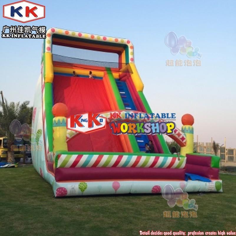 Commercial inflatable colorful Air balloon bouncer dry Slide for kids
