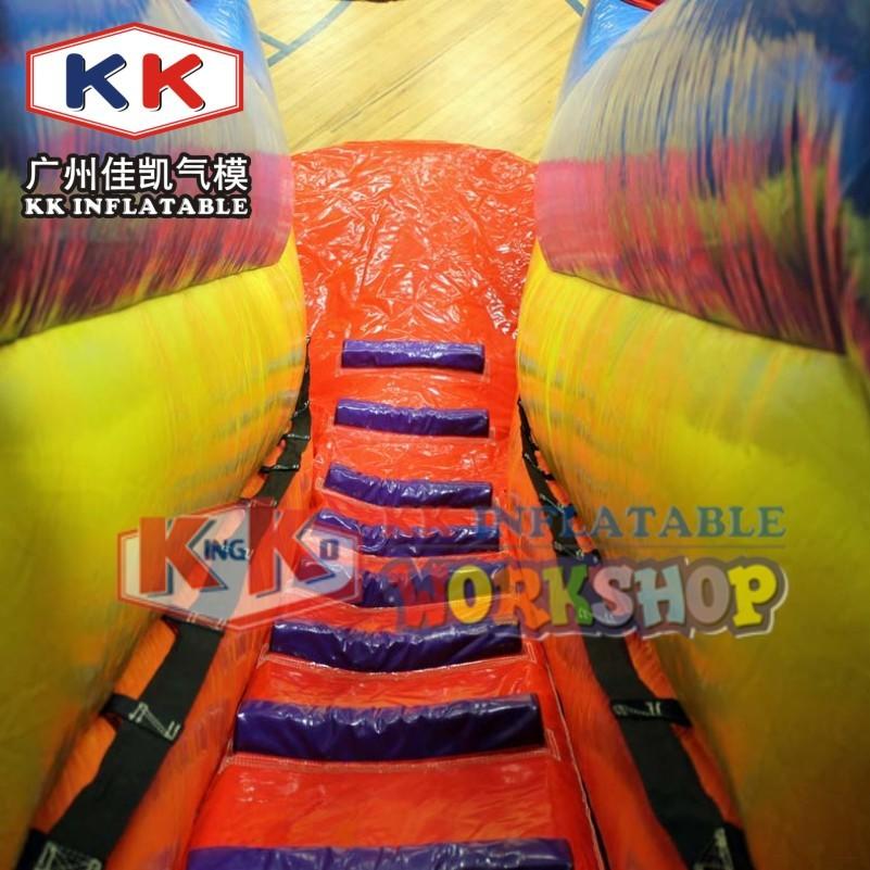 Double Hook Line Inflatable Water Slide With Double Pools Durable PVC Inflatable Pool Slide