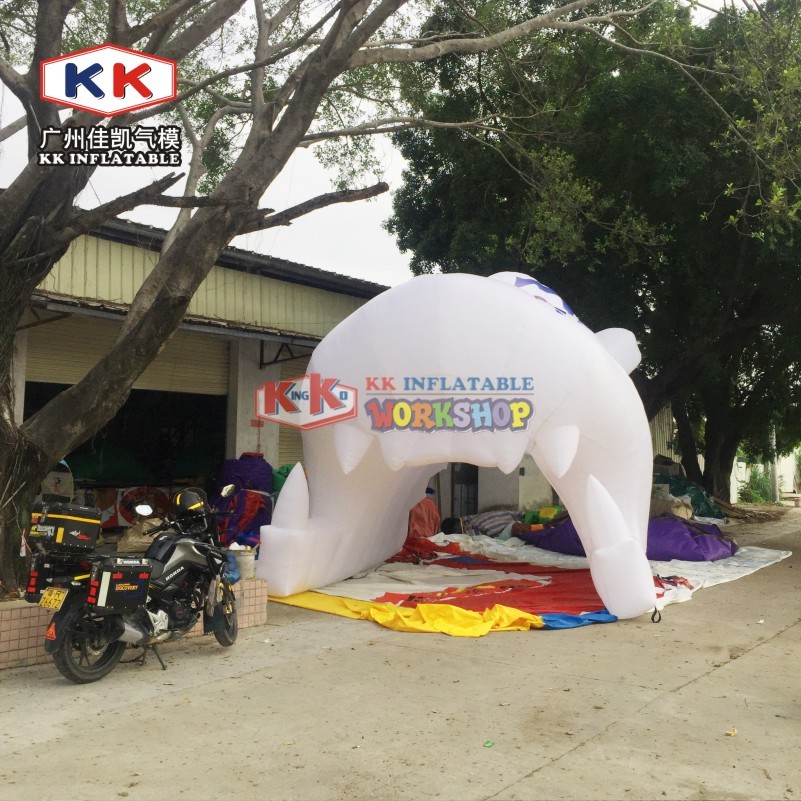 Advertising 210D nylon Inflatable Tiger Tunnel, Inflatable Tiger Entrance For Sports Event
