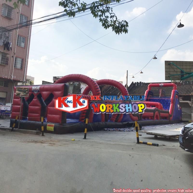 Long Radical Interactive Inflatable Obstacle Run Wall Battle Light Arena