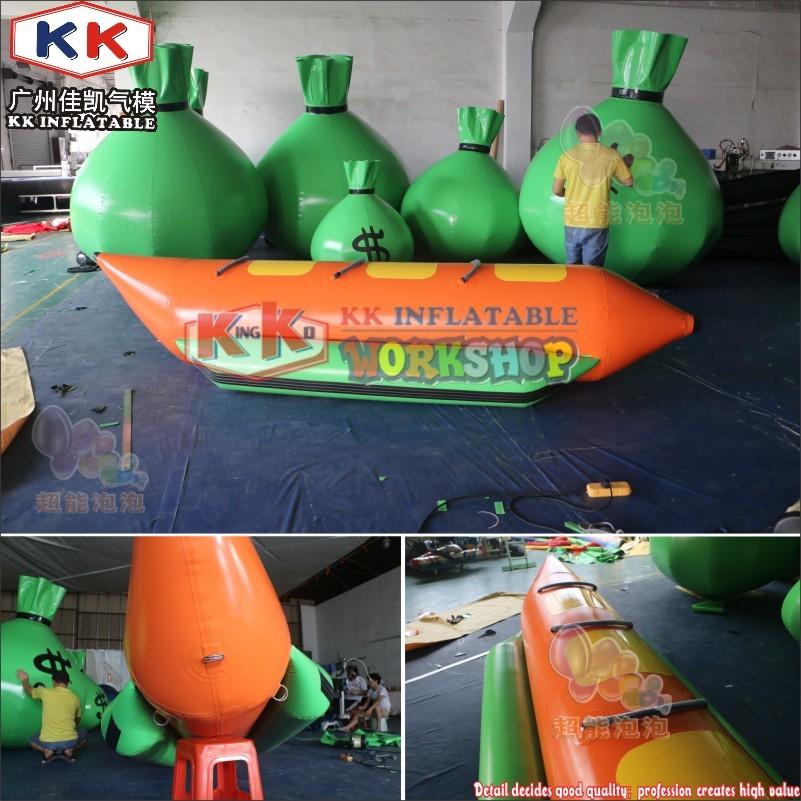 Commercial Sea Floating Water Park Inflatable Banana Boat Recreational Single Boat PVC Boat