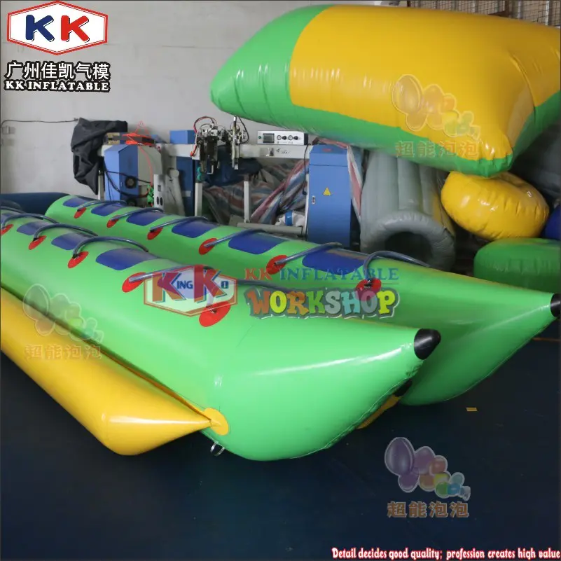 Factory Made10 12 1416 Passengers Light Green & yellow Inflatable PVC Banana Boats