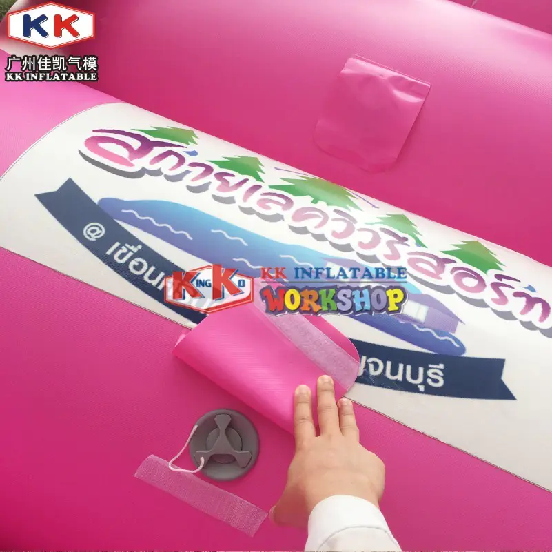 Pink Color Custom made Floating Round Tower Inflatable Water Slide for lake/sea water park