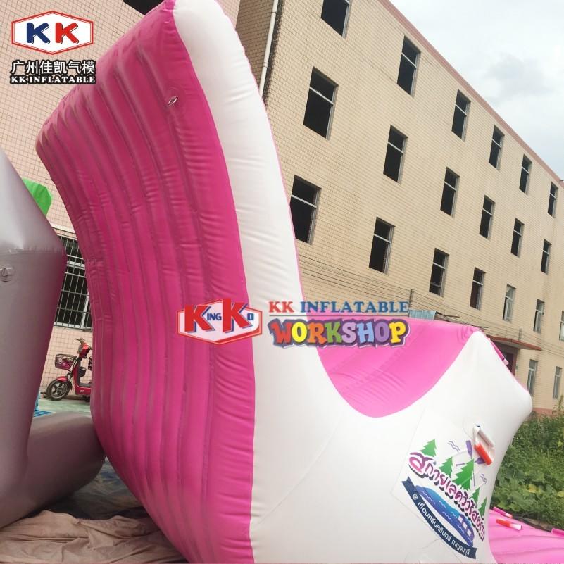 Pink W Inflatable Water Totter, Inflatable Water Seesaw for Water Park / Lake Pool Water park Games