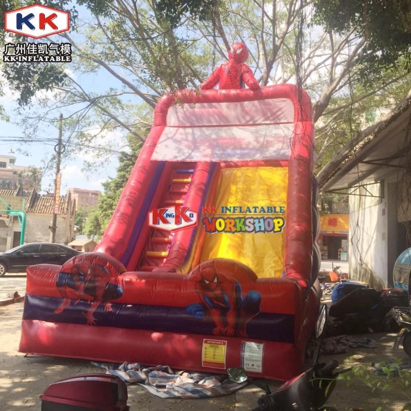 Super Popular Spiderman Theme Inflatable Slide with Great Printings