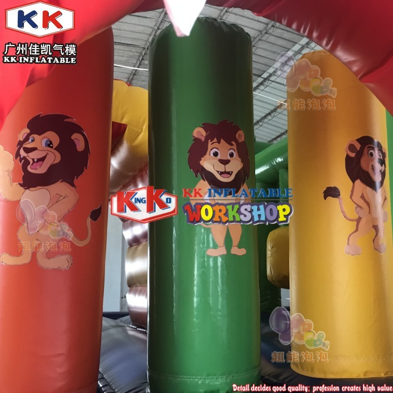 New arrival inflatable lion jumper combo, popular bouncy castle slide, commercial slide bouncing castle