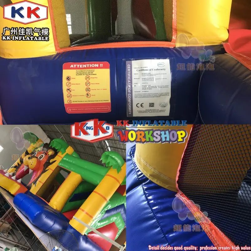 New arrival inflatable lion jumper combo, popular bouncy castle slide, commercial slide bouncing castle for rental