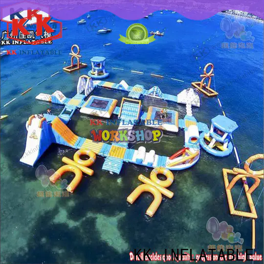 KK INFLATABLE blue inflatable water playground manufacturer for children