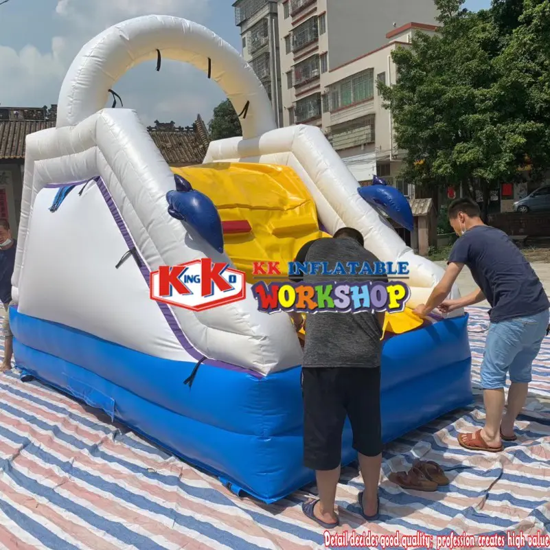 KK Inflatables home garden small carnival inflatable water splash slide with water ballpits pool