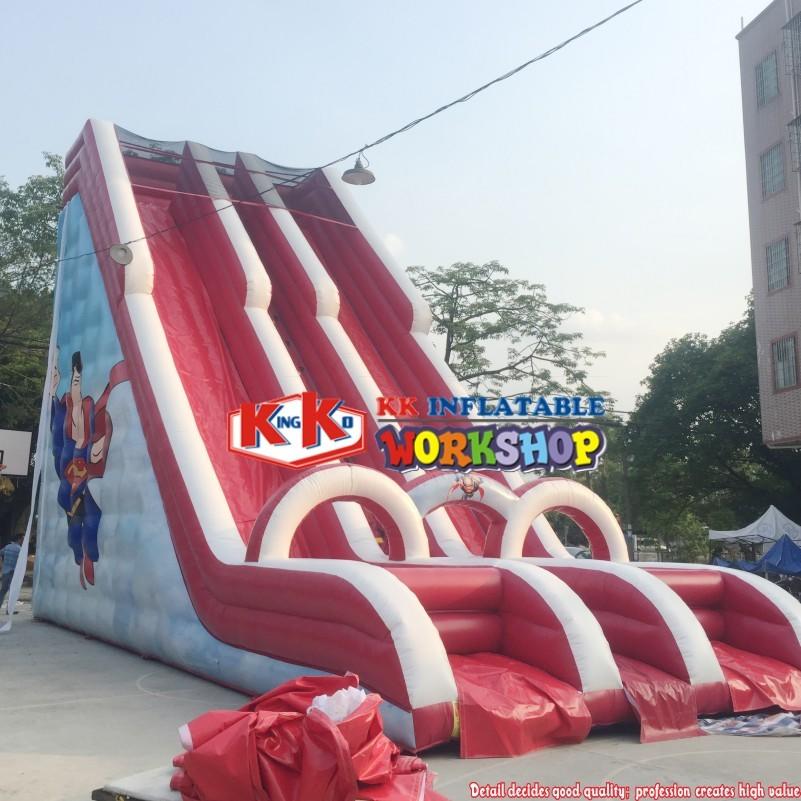 Amusement Park 30FT Height Giant Bouncy Castle Equipment Superhero Inflatable Dry Slide