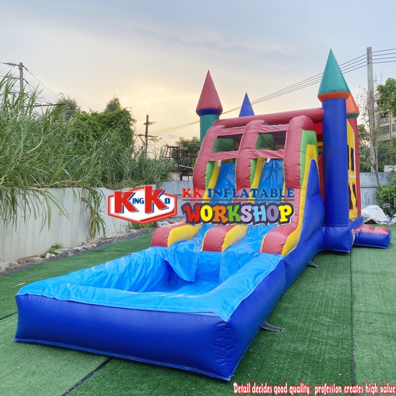 combo bouncer with water slide and pool