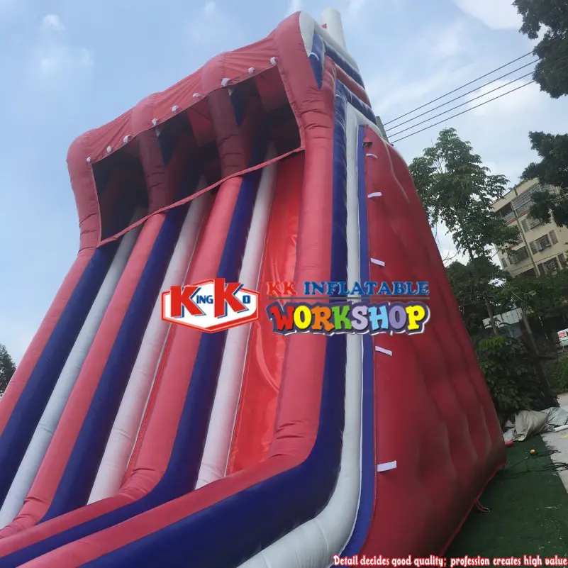 Summer Kids / 23' Red Screamer Slide with Pool , Adult Inflatable Water Slides With Blower Blue And Red