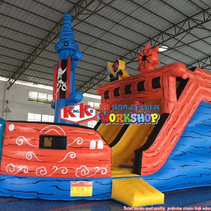 10x5m Inflatable Pirate Slide Boys Inflatable Boat Slide Commercial Giant Inflatable Pirate Ship Slide Combo