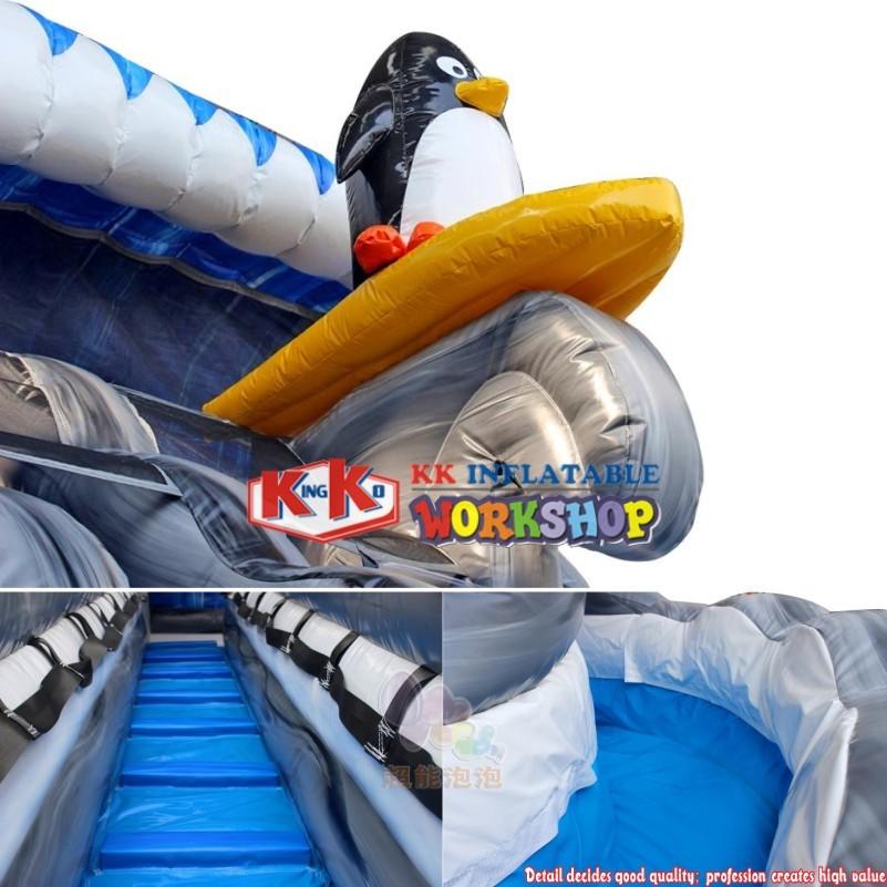 Qatar Australia rental inflatable penguin water slide with repair kit