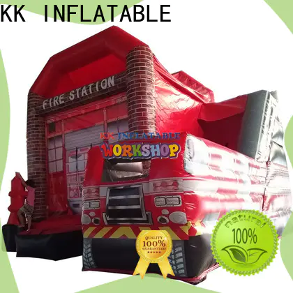KK INFLATABLE fire truck shape big water slides various styles for playground
