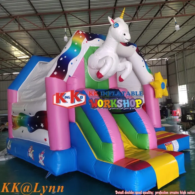 KK Supplier Inflatable Unicorn Bounce Moonwalk House With Slide