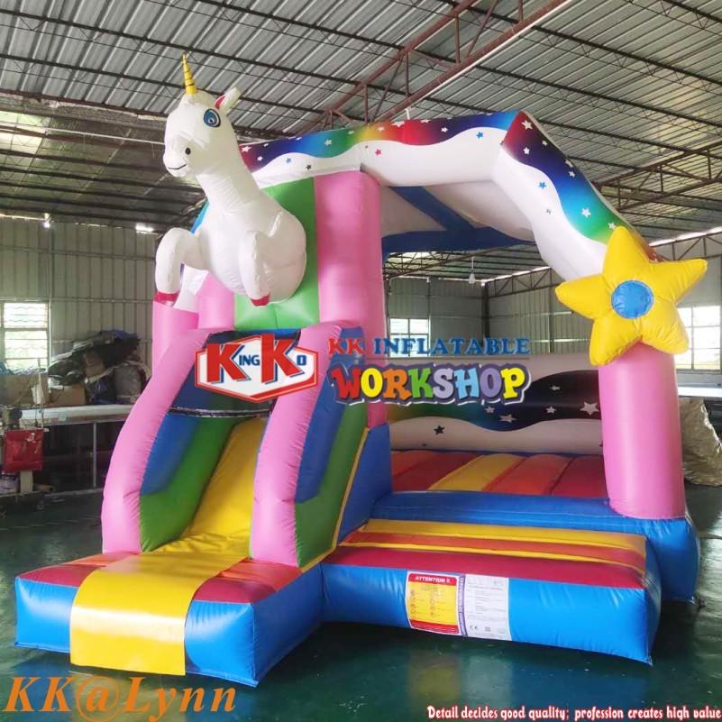 KK Supplier Inflatable Unicorn Bounce Moonwalk House With Slide