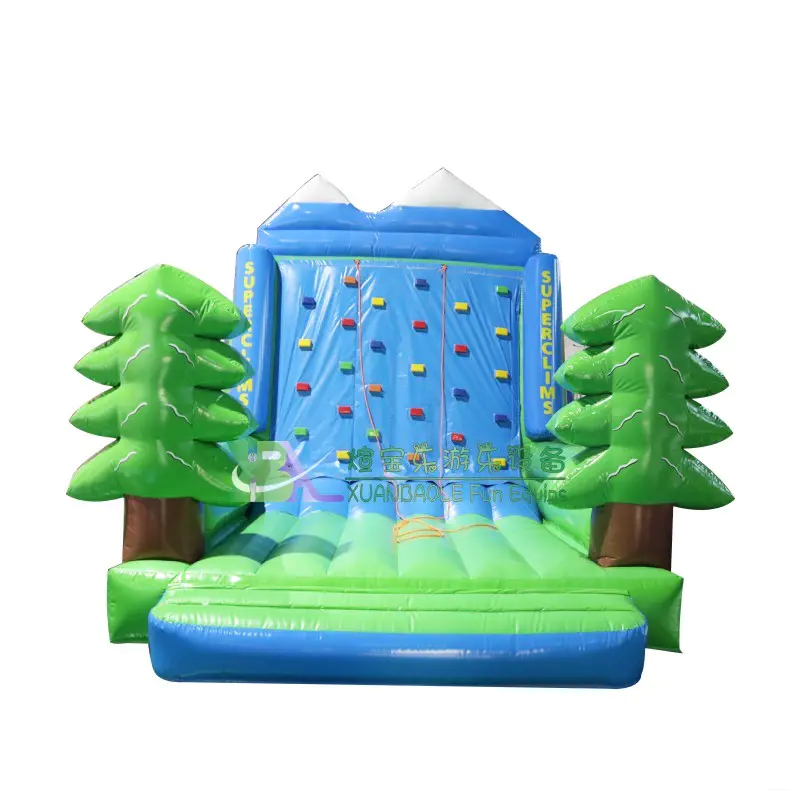 Green Inflatable Climbing Wall Outdoor Sports Inflatable Rock Climbing For Adults