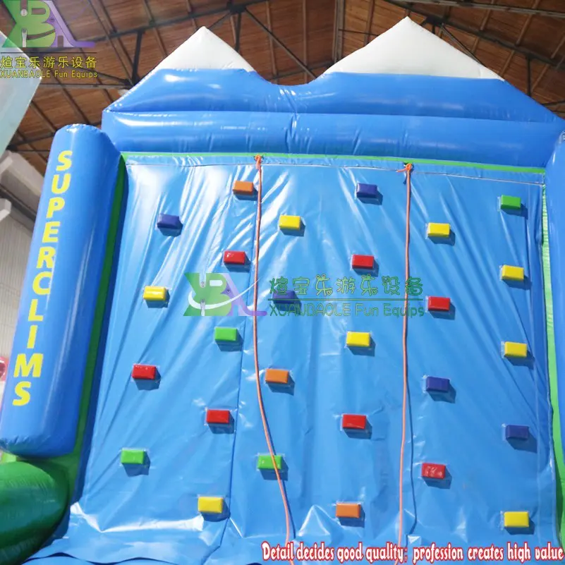 Green Inflatable Climbing Wall Outdoor Sports Inflatable Rock Climbing For Adults