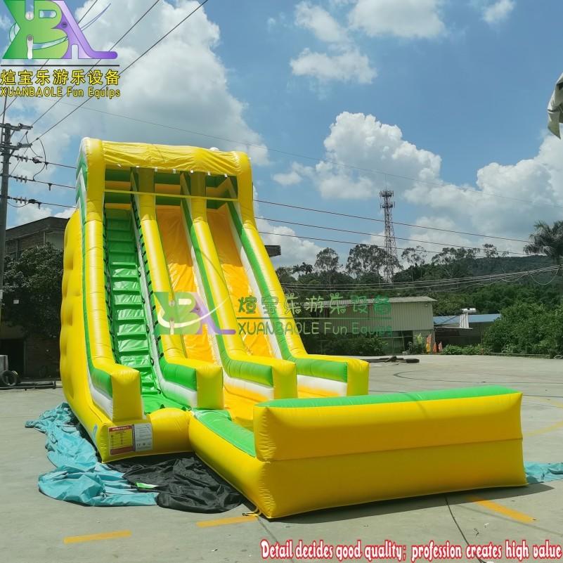 Manufacturer magic large Yellow crush running bouncy slide games inflatable water slide