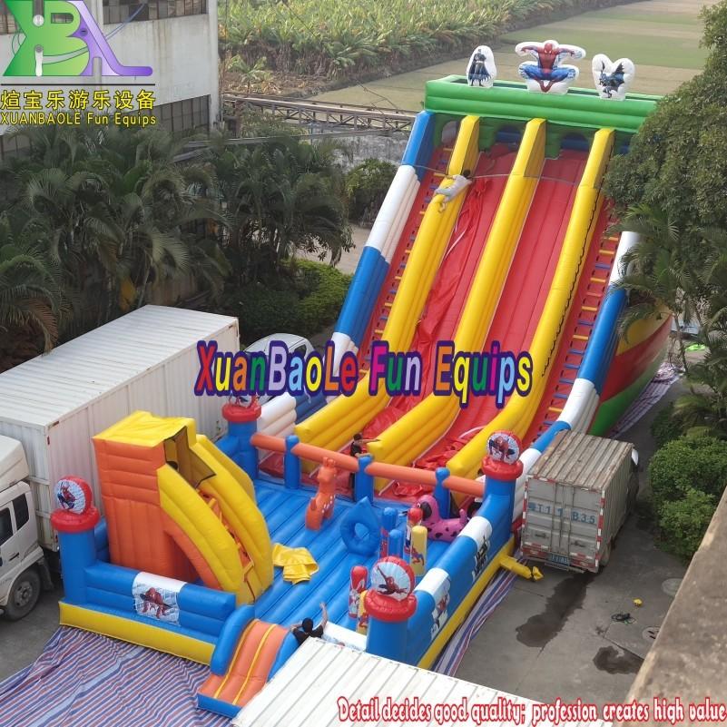 Inflatables high quality super heroes Spiderman combo kids inflatable slide fun play jumper park