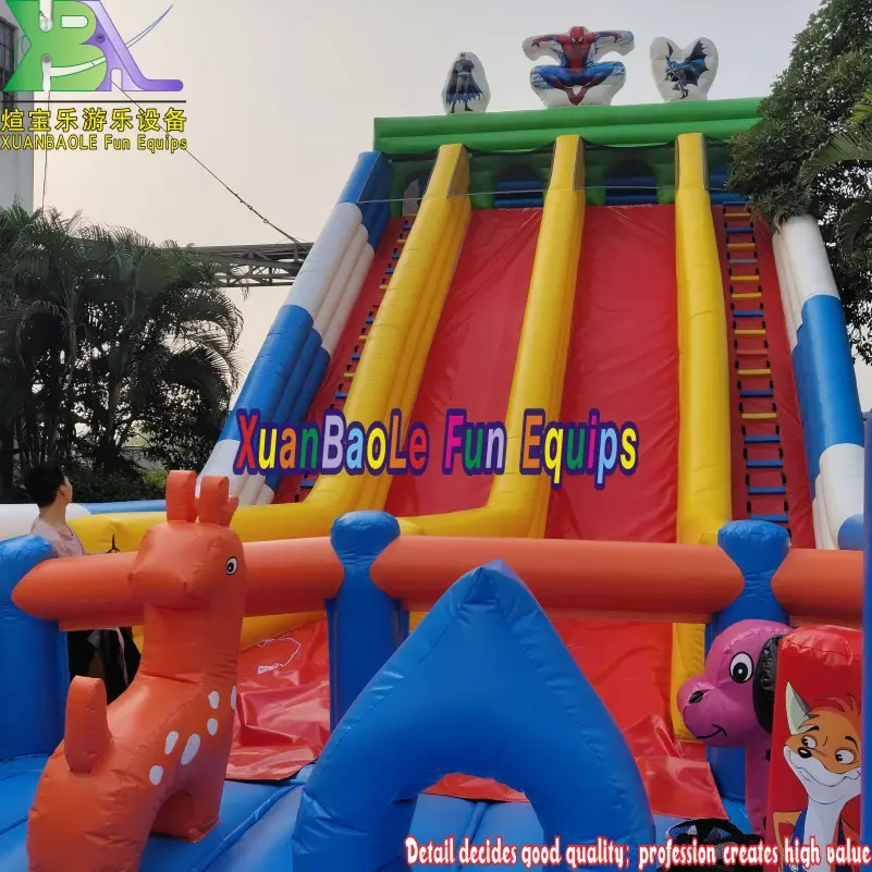 Accept customized inflatable jumping castle with slide inflatable park outdoor inflatable fun city playground