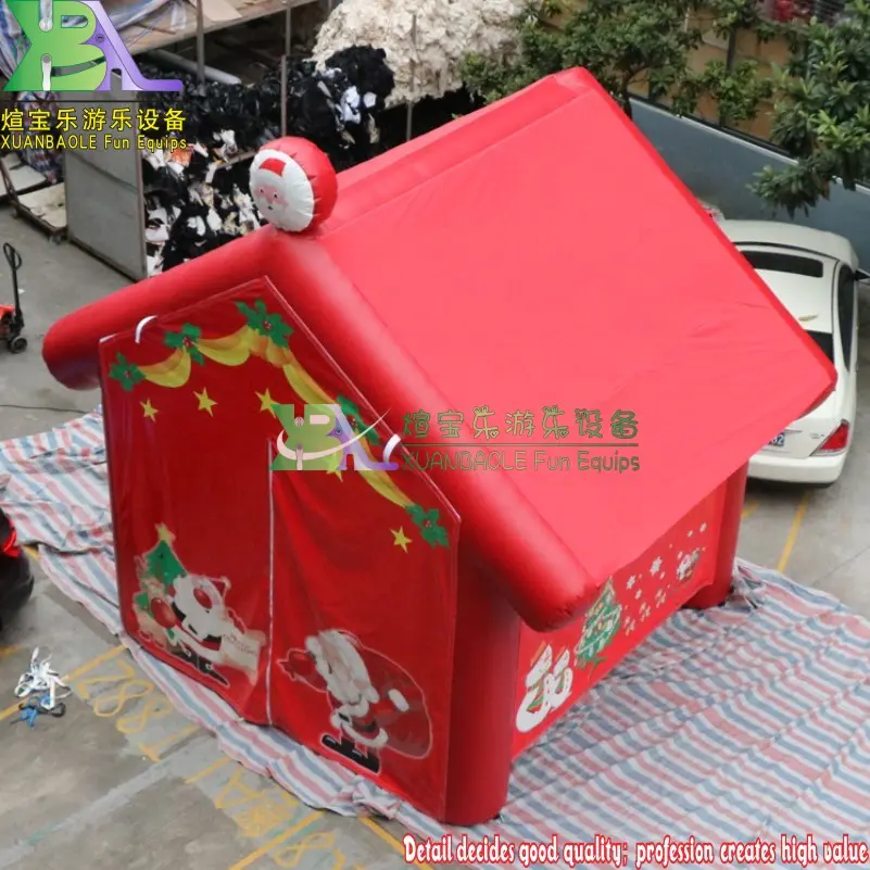 Manufacturer 0.55mm PVC Christmas Inflatable Santa Pub Inflatable marquee Merry Christmas Tent Inflatable Christmas House