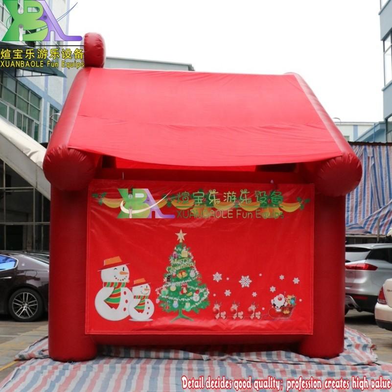 Manufacturer 0.55mm PVC Christmas Inflatable Santa Pub Inflatable marquee Merry Christmas Tent Inflatable Christmas House
