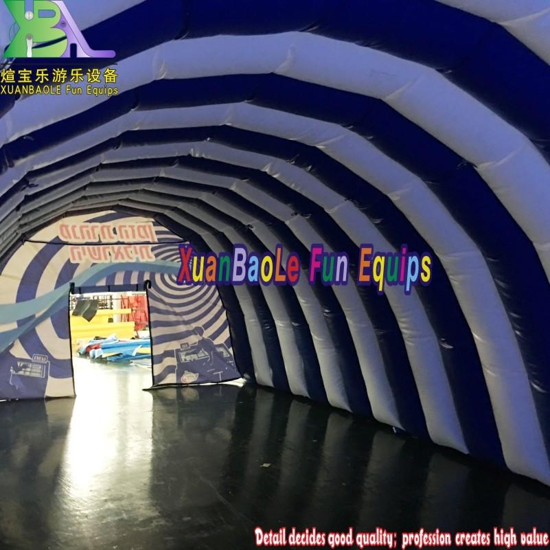 Glow Up Tent Giant Winter Music Stage Tent White & Blue Inflatable Tunnel Tent For Party